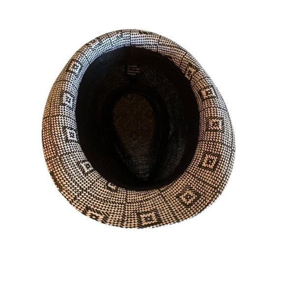 Black & White Geometric Pattern Fedora One Size - Picture 5 of 7